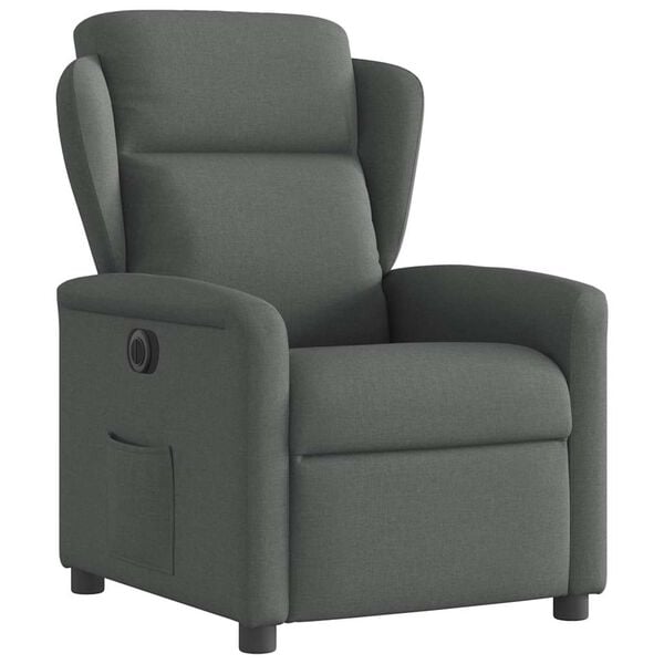 vidaXL Fauteuil inclinable électrique Gris foncé Tissu