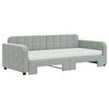 vidaXL Lit de jour avec gigogne et matelas gris clair 90x190cm velours