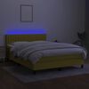 vidaXL Sommier &agrave; lattes de lit avec matelas LED Bleu 140x200 cm Tissu