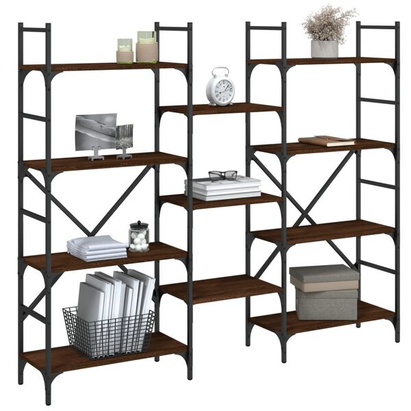 vidaXL Biblioth&egrave;que ch&ecirc;ne marron 160x28,5x136,5 cm bois d'ing&eacute;nierie