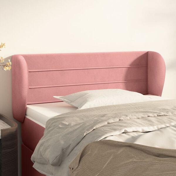 vidaXL T&ecirc;te de lit avec oreilles Rose 83x23x78/88 cm Velours