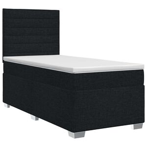 vidaXL Lit boxspring avec matelas Noir 80 x 200 cm Tissu