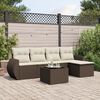 vidaXL Salon de jardin avec coussins 6 pcs marron r&eacute;sine tress&eacute;e
