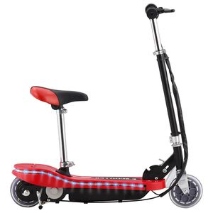 vidaXL Trottinette pour enfants avec selle et LED 120 W rouge