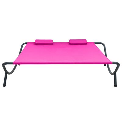 vidaXL Lit de repos d'extérieur tissu rose