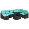 vidaXL Ensemble de canap&eacute; de jardin 9 pc polyrotin