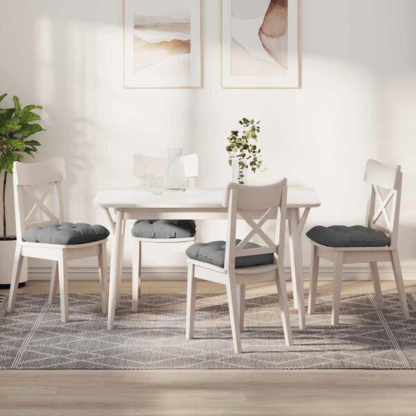 vidaXL Coussins de siège 4 pcs Gris foncé 40 x 40 cm