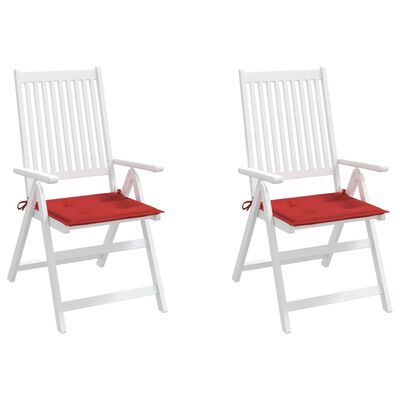 vidaXL Coussins de chaise de jardin 2 pcs Rouge 50x50x3 cm