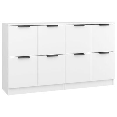 vidaXL Buffets 2 pcs blanc 60x30x70 cm Bois d'ingénierie