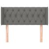 vidaXL T&ecirc;te de lit avec oreilles Gris fonc&eacute; 93x16x78/88 cm Tissu