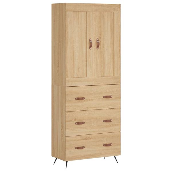 vidaXL Buffet haut Ch&ecirc;ne sonoma 69,5x34x180 cm Bois d'ing&eacute;nierie