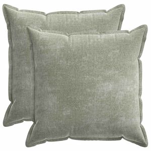 vidaXL Housse de coussin 2 pcs HOUTEN Vert 80 x 80 cm Tissu Chenille