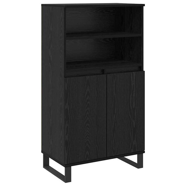 vidaXL Haut Armoire Noir 60 x 36 x 110 cm Bois d'ing&eacute;nierie