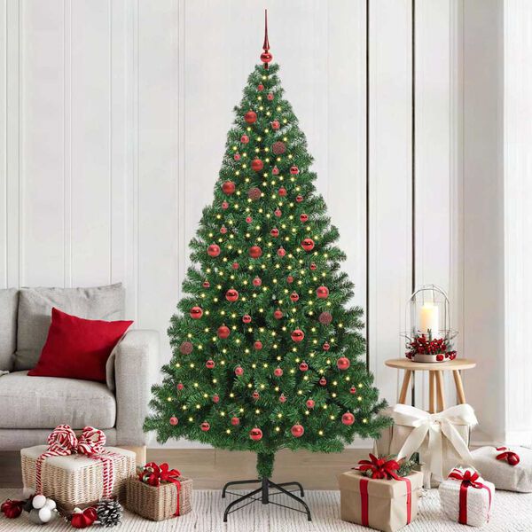 vidaXL Sapin de No&euml;l artificiel Vert 210 cm PVC, Acier et Plastique
