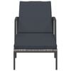 vidaXL Chaise longue de jardin avec coussin Résine tressée Gris