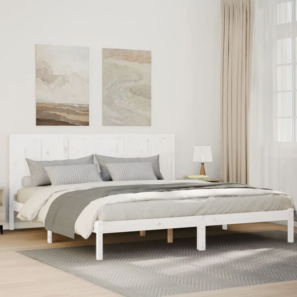 vidaXL Cadre de lit extra long sans matelas 180x220 cm bois massif