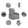vidaXL Fauteuil de massage inclinable Gris clair Tissu