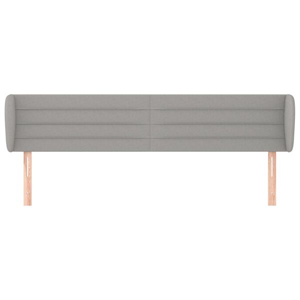 vidaXL T&ecirc;te de lit avec oreilles Gris clair 163x23x78/88 cm Tissu