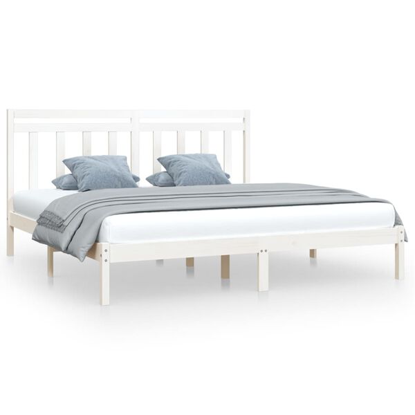 vidaXL Cadre de lit sans matelas blanc 180x200 cm bois massif
