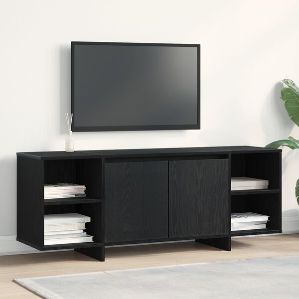 vidaXL Meuble TV Ch&ecirc;ne noir 120 x 30 x 40,5 cm Bois d'ing&eacute;nierie