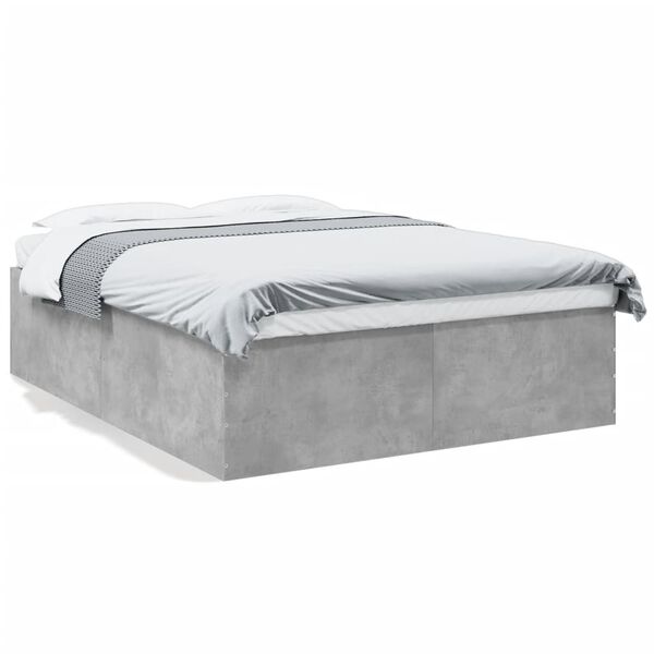 vidaXL Cadre de lit sans matelas gris b&eacute;ton 160x200 cm