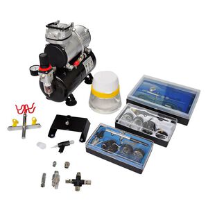 vidaXL Kit de compresseur d'a&eacute;rographe avec 3 pistolets