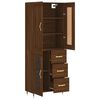 vidaXL Buffet haut Ch&ecirc;ne marron 69,5x34x180 cm Bois d'ing&eacute;nierie