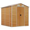 vidaXL Abri de jardin marron clair 191 x 215 x 198 cm en acier galvanis&eacute;