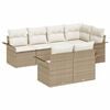 vidaXL Ensemble de canap&eacute; de jardin 7 pc Beige Poly rotin