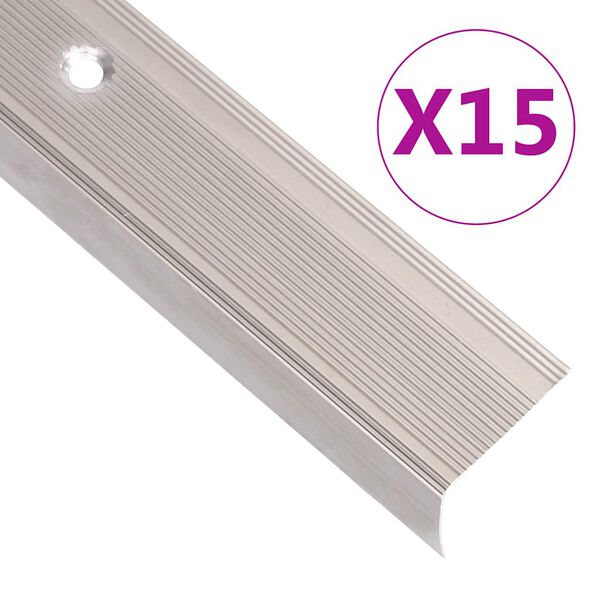 vidaXL Nez de marche forme en L 15 pcs aluminium 100 cm champagne