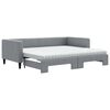 vidaXL Lit de jour avec gigogne et matelas gris clair 90x190 cm tissu