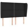 vidaXL T&ecirc;te de lit avec oreilles Noir 147x23x118/128 cm Similicuir