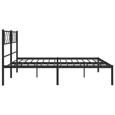 vidaXL Cadre de lit métal sans matelas avec tête de lit noir 193x203cm