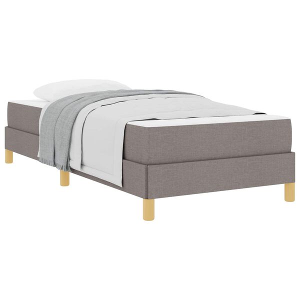 vidaXL Lit &agrave; ressorts avec matelas Taupe 100 x 200 cm tissu