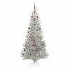 vidaXL Sapin de No&euml;l avec 300 LED avec support Argent 240 cm PET