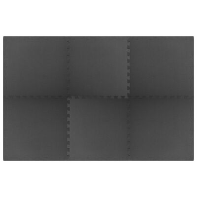 vidaXL Tapis de sol 6 pcs 2,16 ㎡ Mousse EVA Noir