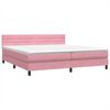vidaXL Sommier &agrave; lattes de lit avec matelas rose 180x210 cm velours