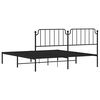 vidaXL Cadre de lit m&eacute;tal sans matelas avec t&ecirc;te de lit noir 183x213cm