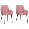 vidaXL Chaises de salle &agrave; manger 2 pc Velours Rose 57 x 50 x 85 cm