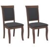 vidaXL Chaises &agrave; manger coussins 2 pcs marron bois massif caoutchouc