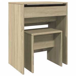 vidaXL Coiffeuse et tabouret ch&ecirc;ne sonoma 60x40x113,5 cm