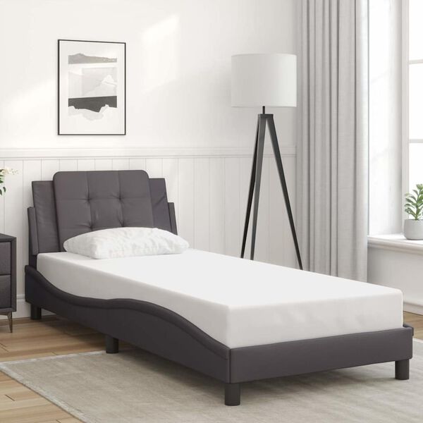 vidaXL Cadre de lit sans matelas Zadar gris 100x200 cm similicuir