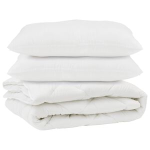 vidaXL Couette avec oreiller 3 pc Blanc Microfibre