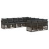 vidaXL Ensemble de canap&eacute; de jardin 11 pc Gris polyrotin