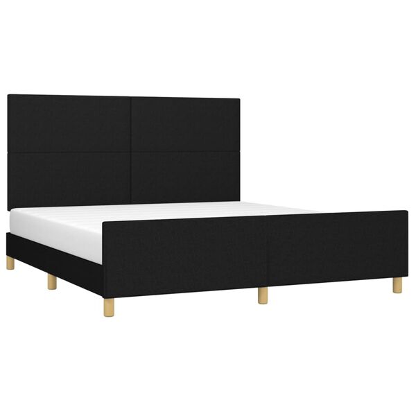 vidaXL Cadre de lit sans matelas noir 180x200 cm tissu