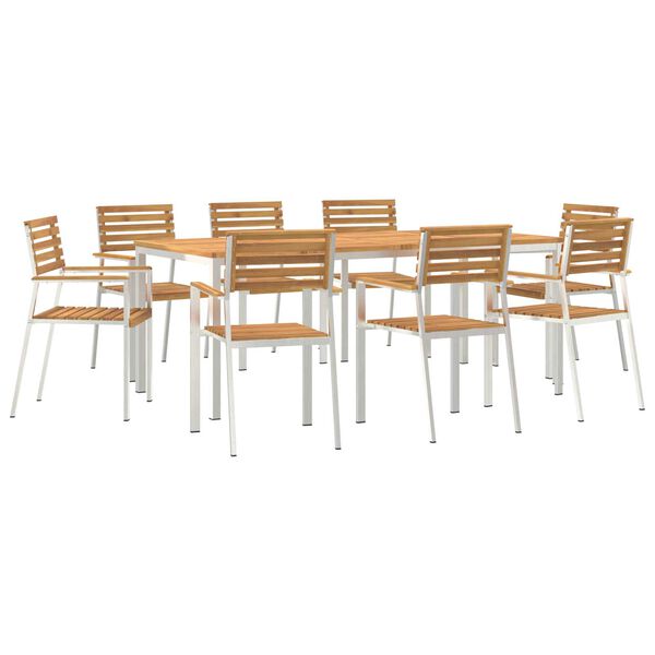 vidaXL Ensemble de salle à manger pour jardin 9 pcs