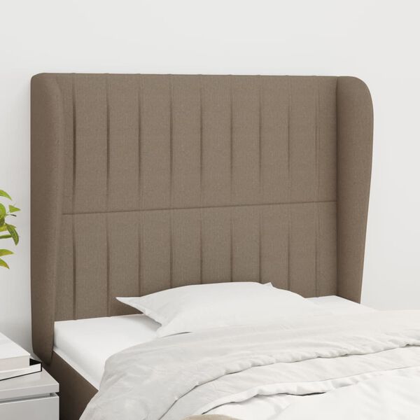 vidaXL T&ecirc;te de lit avec oreilles Taupe 103x23x118/128 cm Tissu