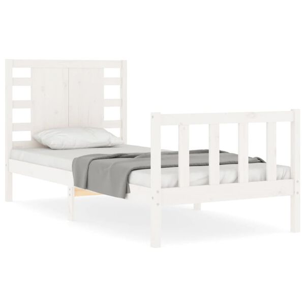 vidaXL Cadre de lit sans matelas blanc bois de pin massif