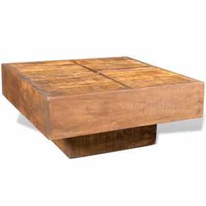 vidaXL Table basse carr&eacute;e Marron Bois massif de manguier