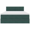 vidaXL Lit avec rangement et LED Vert fonc&eacute; 140 x 190 cm Velours